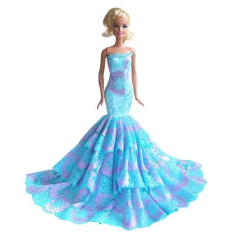 Blue Princess Dress 1/6 Lėlės Drabužius Barbie Lėlės Komplektus Slidinėti, Vakaro Suknelės, Vestuvių Suknelė 11.5