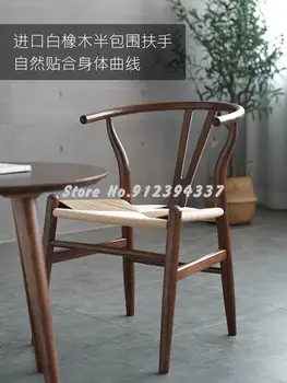 Y kėdė iš medžio masyvo naujas Kinijos kėdės, modernaus minimalistinio Šiaurės valgomojo kėdė kėdė vytelių kėdės baltojo ąžuolo raktikauliu kėdė